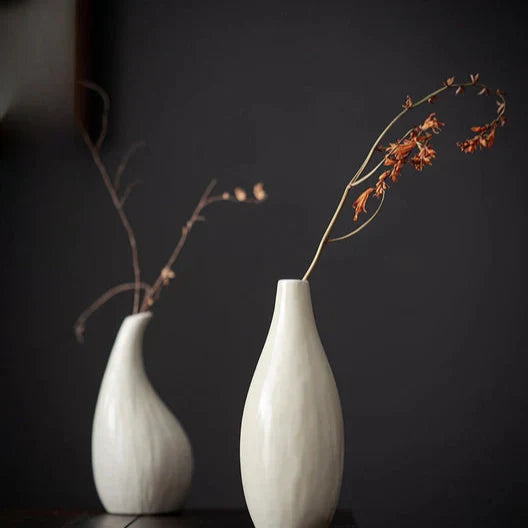 Classic White Ceramic Table Vase